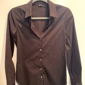 Theory Black Button Down Blouse Size S/P